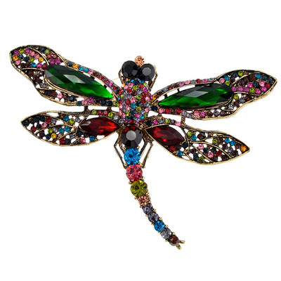 CINDY XIANG Broșe mari cu libelule cu strass pentru femei Broșă vintage pentru haine Pin Bijuterii cu insecte 8 culori disponibile cadou