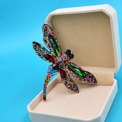CINDY XIANG Broșe mari cu libelule cu strass pentru femei Broșă vintage pentru haine Pin Bijuterii cu insecte 8 culori disponibile cadou