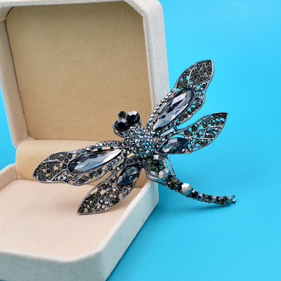 CINDY XIANG Broșe mari cu libelule cu strass pentru femei Broșă vintage pentru haine Pin Bijuterii cu insecte 8 culori disponibile cadou
