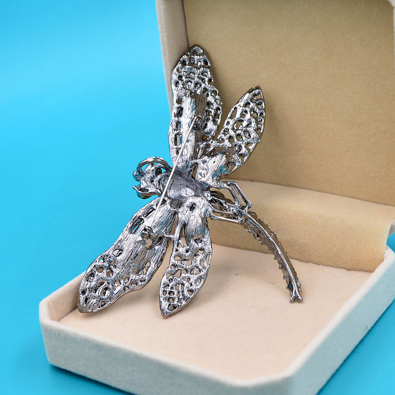 CINDY XIANG Broșe mari cu libelule cu strass pentru femei Broșă vintage pentru haine Pin Bijuterii cu insecte 8 culori disponibile cadou