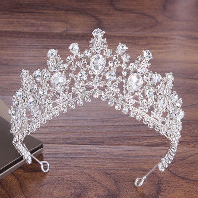 Baroque Gold AB Color Crystal vestuvinių papuošalų rinkiniai Kalnų krištolas Tiaras Crown karoliai auskarų rinkinys moterims Vestuvių papuošalų rinkinys