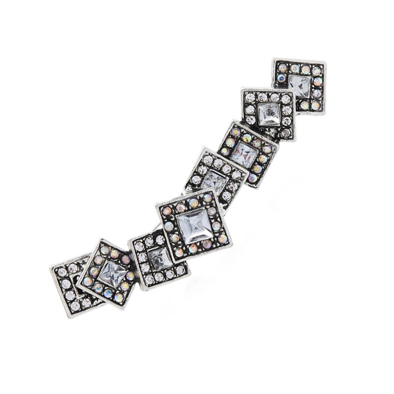 Wuli&baby Ace pentru broșă cu strasuri cu litere mari femei 2 culori geometrice punk femei pulover haină bijuterii ace cadou