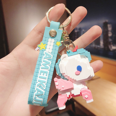 2022 noul lanț de chei cu desene animate Cadouri perfecte PVC în formă de urs Suport rafinat pentru breloc pentru zilnic Accesorii pentru bijuterii auto Cadou Prieten