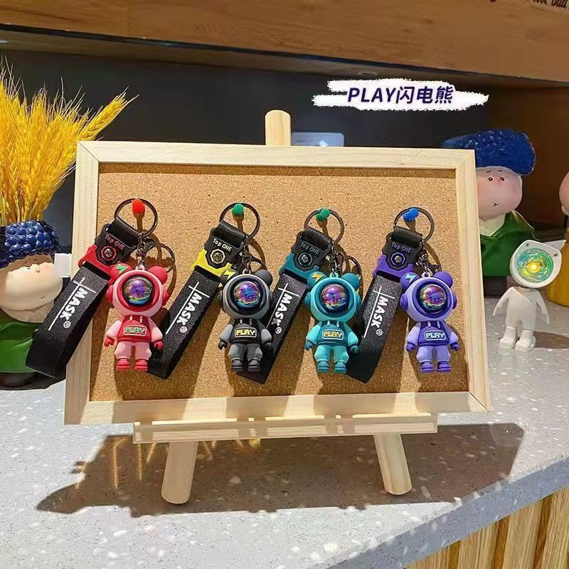 2022 noul lanț de chei cu desene animate Cadouri perfecte PVC în formă de urs Suport rafinat pentru breloc pentru zilnic Accesorii pentru bijuterii auto Cadou Prieten