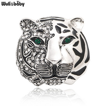 Wuli&baby Big Brand Rhinestone Tiger καρφίτσες για γυναίκες Ανδρικά 2 χρώματα 2022 The Year Of Tiger Party Δώρα καρφίτσας καρφίτσας