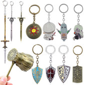 Játék Dark Souls kulcstartó Sun Knight Shield Ornstein Artorias Sword Smough Hammer kulcstartó Elden Ring medál Cosplay ékszer