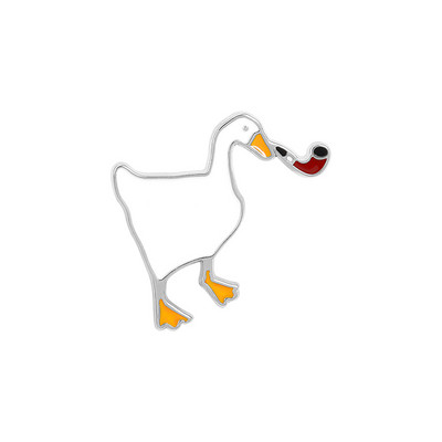 Emaljas adatas dunča zoss atloka piespraudes Angry Goose ar nazi piespraudes Aksesuāri somai Jaka Mugursomas dekorēšana Rotaslietas