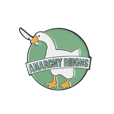Emaljas adatas dunča zoss atloka piespraudes Angry Goose ar nazi piespraudes Aksesuāri somai Jaka Mugursomas dekorēšana Rotaslietas