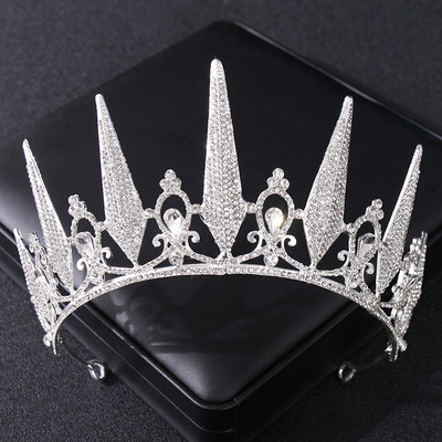 Baroka kristāla kāzu juvelierizstrādājumu komplekts Vintage Rhinestone Tiara kroņa kaklarotas auskaru komplekts sievietēm Līgavas ballītei Līgavu rotu komplekts