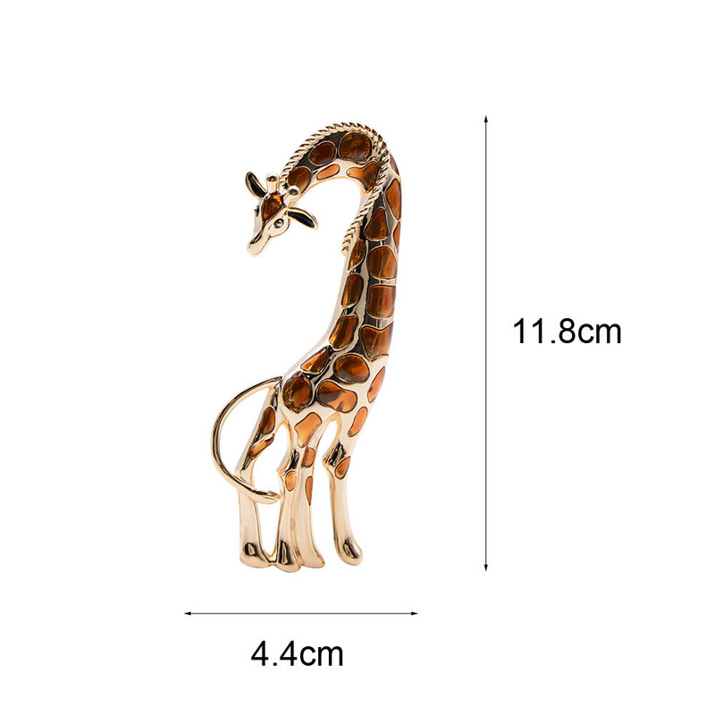 CINDY XIANG Broșe mari cu girafe emailate pentru femei, cu design animal viu, accesorii de lux de înaltă calitate, stil de toamnă