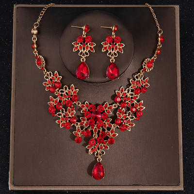 Seturi de bijuterii de mireasa de cristal de lux pentru femei baroc cu strass tiara coroana set de cercei set de accesorii de bijuterii de nunta