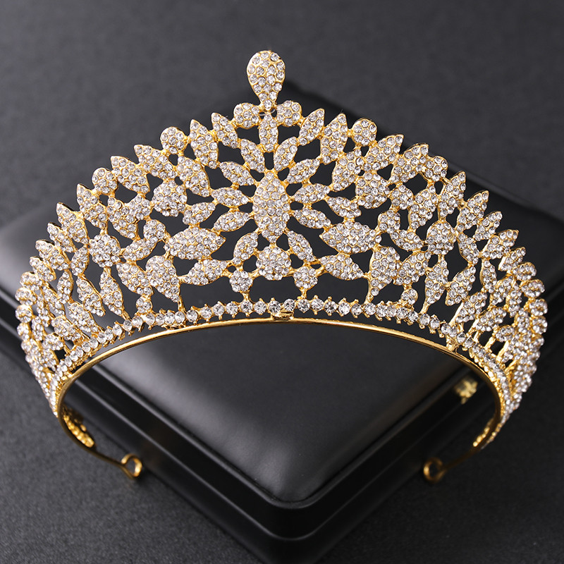 Seturi de bijuterii de mireasa de cristal de lux pentru femei baroc cu strass tiara coroana set de cercei set de accesorii de bijuterii de nunta