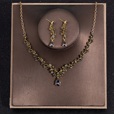 Barokkstüümid pruudi ehtekomplektid kivikristallidest tiaara kroonkõrvarõngad kaelakee pulmapruud luksuslik ehtekomplekt peokink