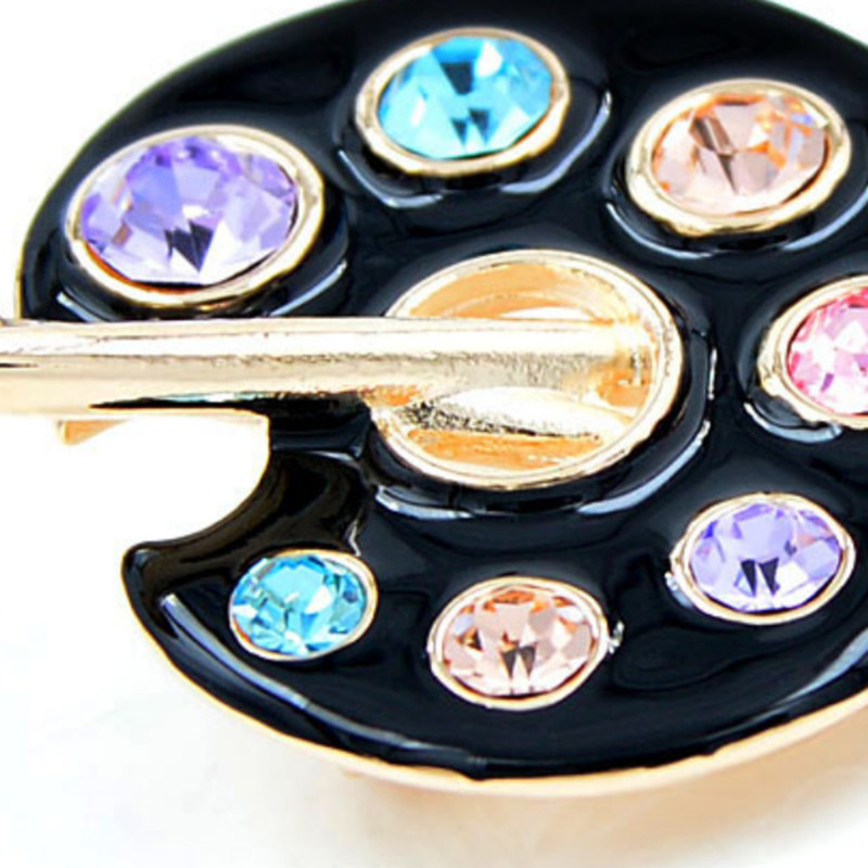 Broșă cu plăci de pictură cu strasuri, broșă geometrică creativă pentru jachetă, ace, haină, decorare, corsaj