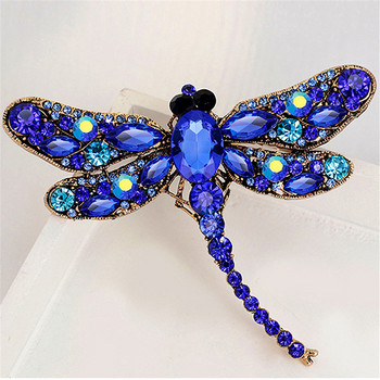 Crystal Vintage Καρφίτσες Dragonfly για Γυναικείες Μεγάλες καρφίτσες με έντομα Αξεσουάρ παλτό μόδας φόρεμα Χαριτωμένα κοσμήματα