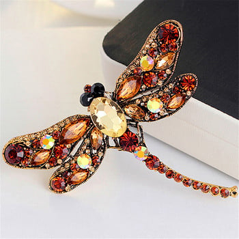 Crystal Vintage Καρφίτσες Dragonfly για Γυναικείες Μεγάλες καρφίτσες με έντομα Αξεσουάρ παλτό μόδας φόρεμα Χαριτωμένα κοσμήματα