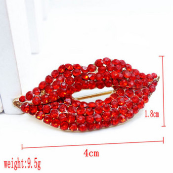 Κορεάτικο Rhinestone Red Lips Καρφίτσα Υπέροχα κοσμήματα Υψηλής ποιότητας γυναικείες καρφίτσες Καρφίτσα πόρπη σάλι Πολυτελές δώρο γάμου για κορίτσι