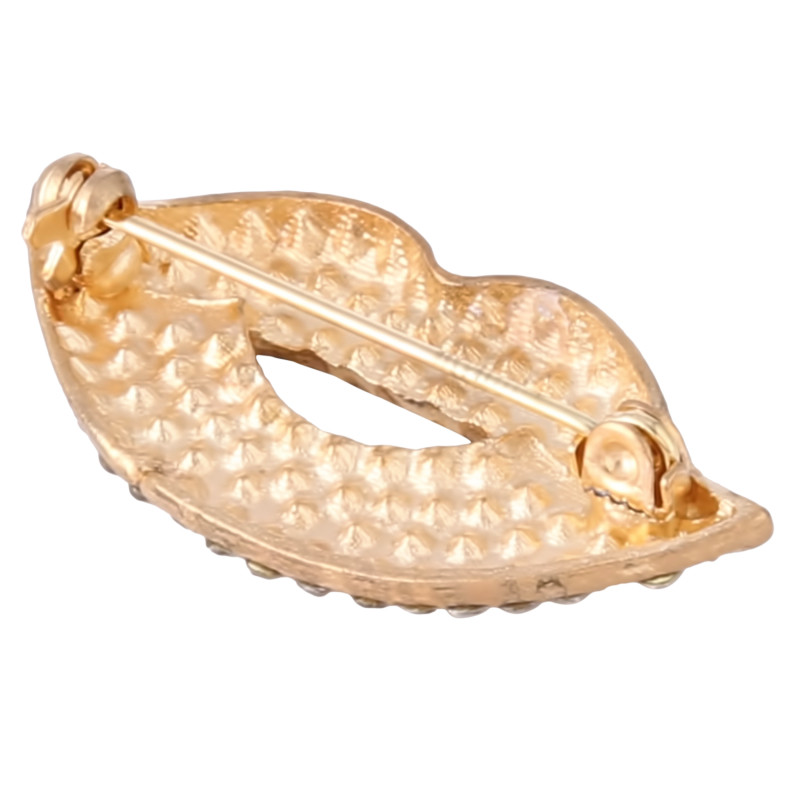 Broșă coreeană cu strasuri roșii cu buze roșii, bijuterii minunate, broșe pentru femei de calitate superioară, șal, cataramă, cadou de nuntă pentru fete