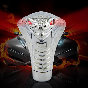 Автомобилна скоростна кутия Копче за превключване на предавките Лост Дръжка Глава Ръчно Cobra Chrome Универсални LED очила Змия Четири режима на светкавица 1 комплект 2 цвята