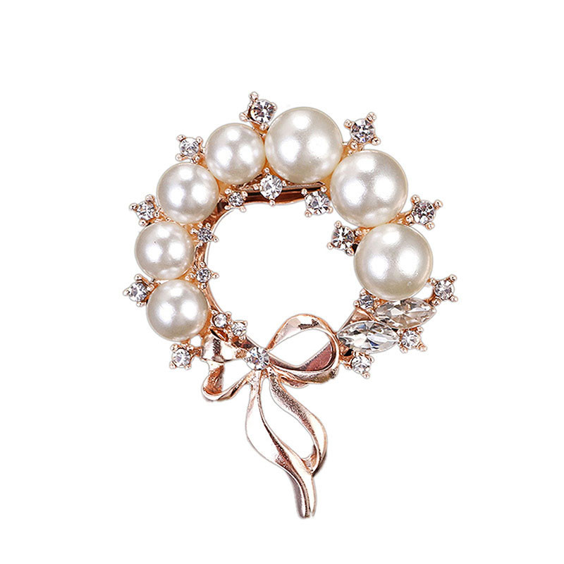 Naujos perlų ir kalnų krištolinio akmens sagės moterims Baroko stiliaus madingos, elegantiškos lanko sagės segės Vakarėlio vestuvinės dovanos