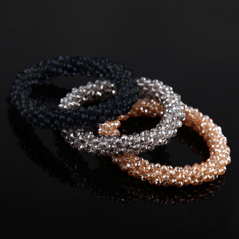 Scrunchies pentru cravată de păr de cristal de modă pentru femei Accesorii de păr coreeane elegante benzi elastice de cauciuc frânghie suport pentru coadă de cal bijuterii