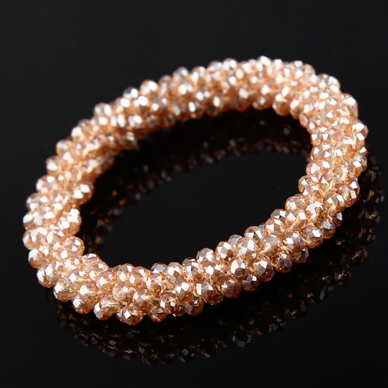 Scrunchies pentru cravată de păr de cristal de modă pentru femei Accesorii de păr coreeane elegante benzi elastice de cauciuc frânghie suport pentru coadă de cal bijuterii