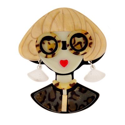 CINDY XIANG acrilic purtând ochelari broșe pentru fete moderne pentru femei 4 culori disponibile mod fibră acetat ace nou 2022