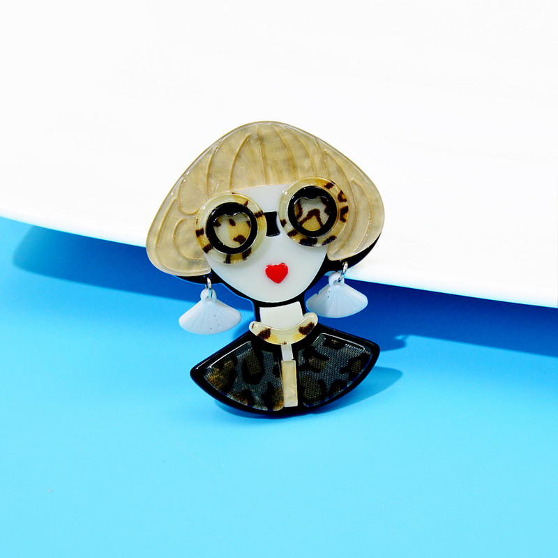 CINDY XIANG acrilic purtând ochelari broșe pentru fete moderne pentru femei 4 culori disponibile mod fibră acetat ace nou 2022