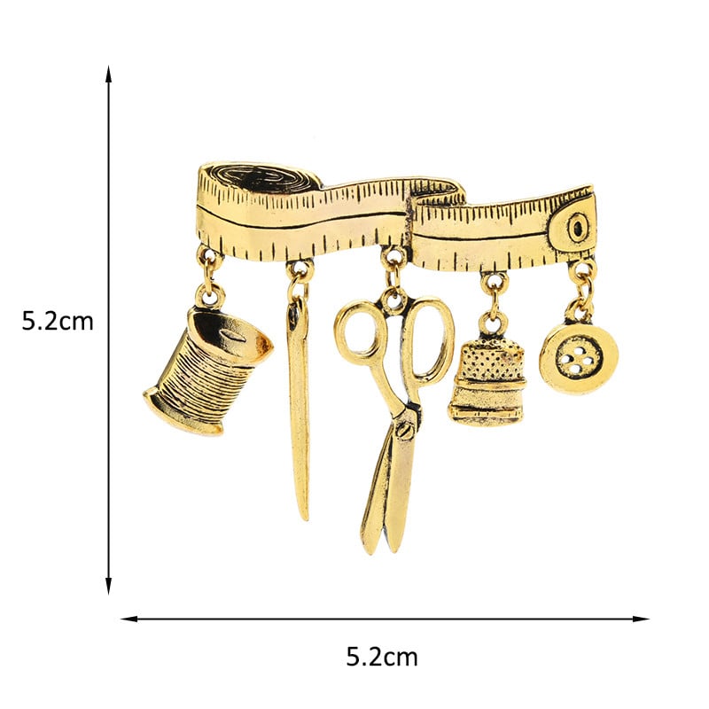 Wuli&baby Vintage Tailor Käärid Prossi nööpnõelad Rätsepa teip Tulers Tööriistad Prossid Ehted Kingitus 2021 Moeaksessuaar