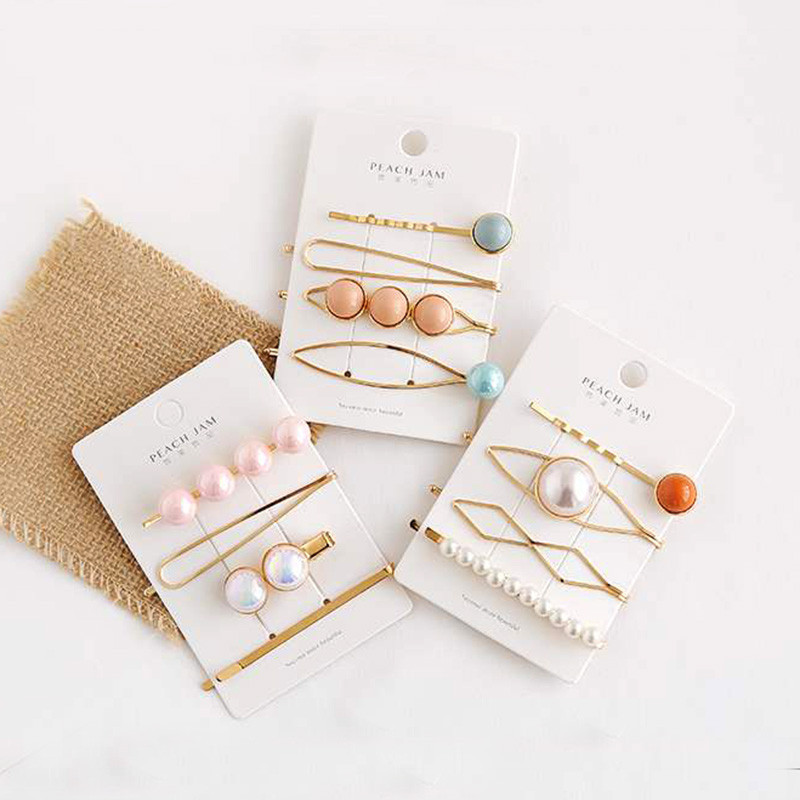 4 bucăți accesorii pentru păr pentru femei, agrafe de păr curcubeu, perle simulate