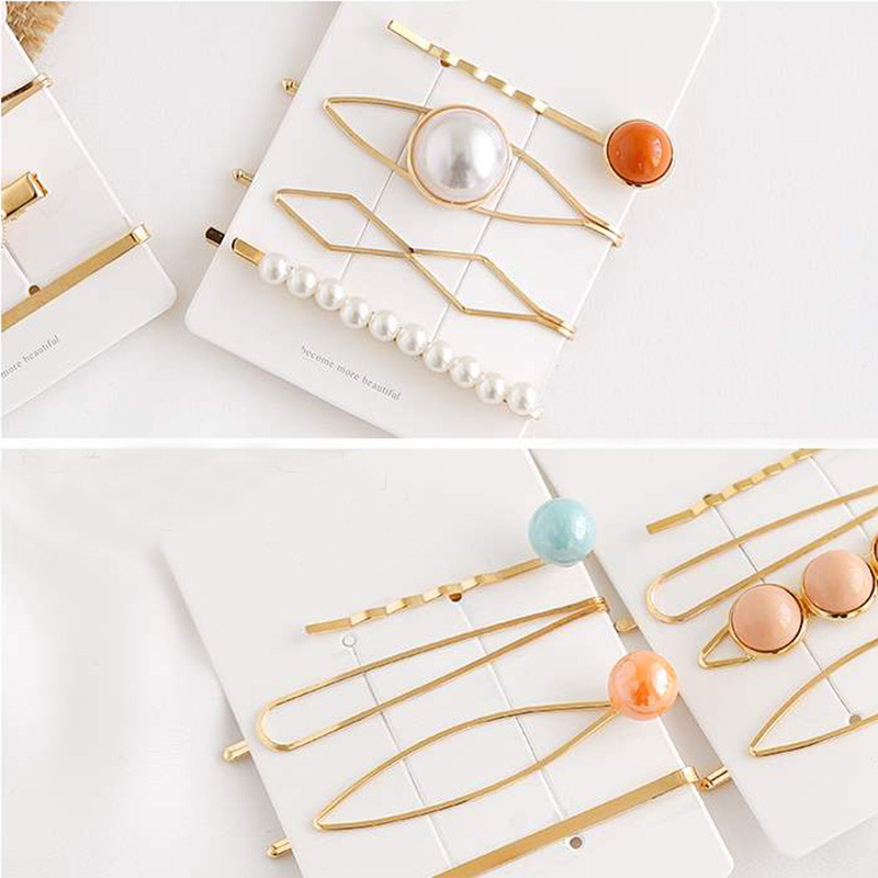 4 bucăți accesorii pentru păr pentru femei, agrafe de păr curcubeu, perle simulate