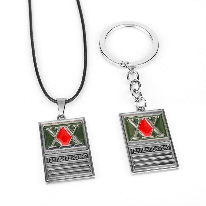 Nou Anime Hunter x Hunter Breloc Metal Dog Tag Breloc Suport Inel Bărbați Cadou Bijuterii Choker Chaveiro Pandantiv Porte Clef Kolye