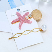 Бохо фиби за жени Бохемски бижута 2019 Голяма морска звезда Метална обвивка Златни игли Щипка Аксесоари за коса Плажен стил Перлени щипки