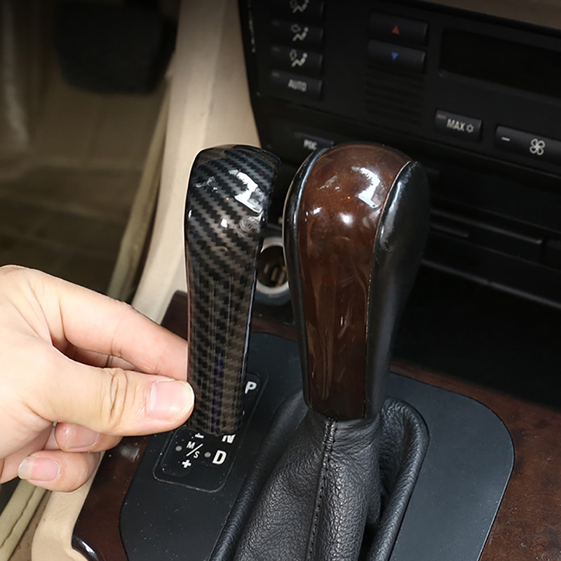Αυτοκόλλητο διακοσμητικό κάλυμμα κεφαλής πόμολο αλλαγής ταχυτήτων αυτοκινήτου από ανθρακονήματα Διακοσμητικό εσωτερικό για αξεσουάρ αυτοκινήτου BMW E90 E92 E93 E87 X1 E84