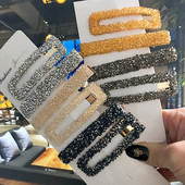 2 buc/set agrafe de păr pentru femei, accesorii pentru cleme de păr, la modă pentru femeie, de lux, pătrată lungă de cristal, cleme de păr din aur, cochiră, nou 2020