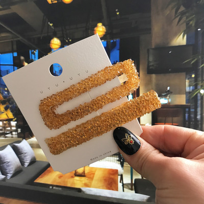 2 buc/set agrafe de păr pentru femei, accesorii pentru cleme de păr, la modă pentru femeie, de lux, pătrată lungă de cristal, cleme de păr din aur, cochiră, nou 2020