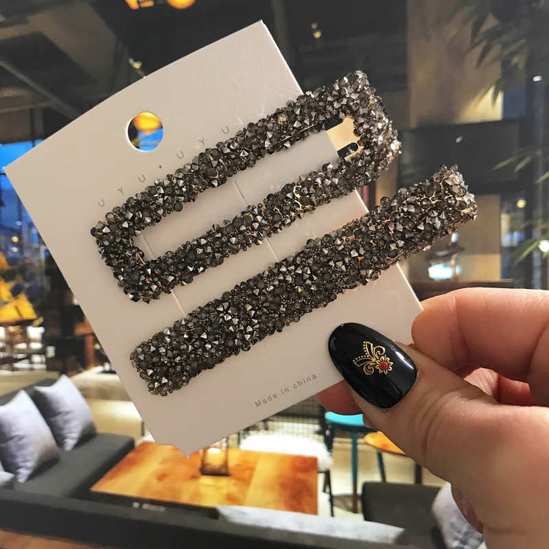 2 buc/set agrafe de păr pentru femei, accesorii pentru cleme de păr, la modă pentru femeie, de lux, pătrată lungă de cristal, cleme de păr din aur, cochiră, nou 2020