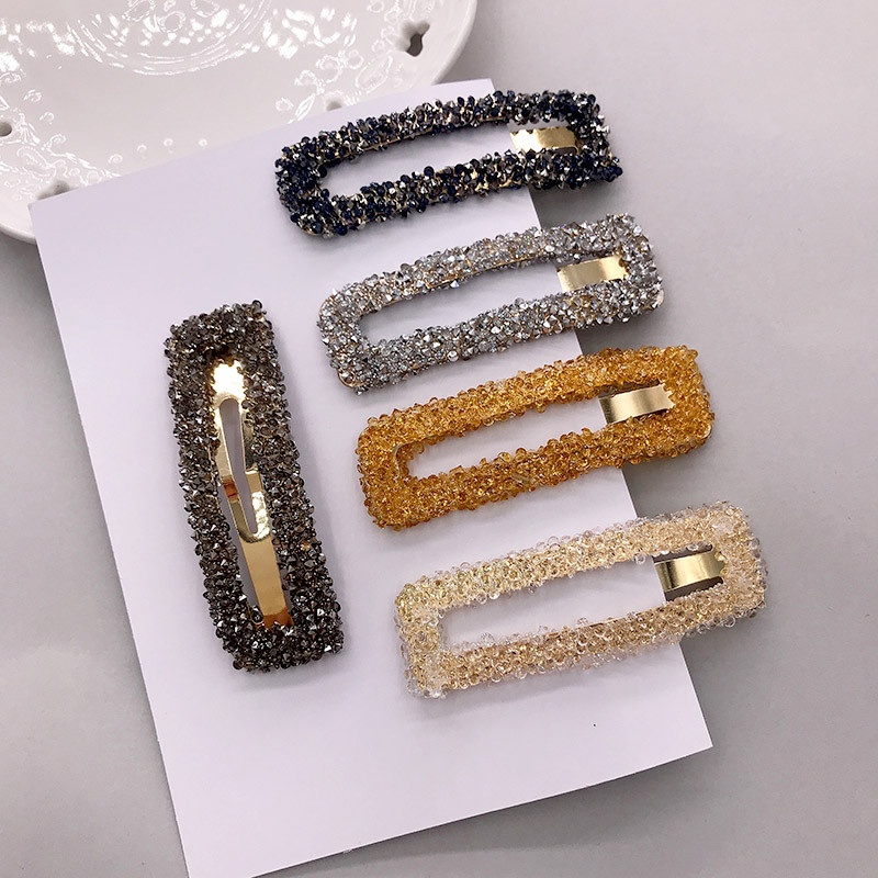 2 buc/set agrafe de păr pentru femei, accesorii pentru cleme de păr, la modă pentru femeie, de lux, pătrată lungă de cristal, cleme de păr din aur, cochiră, nou 2020