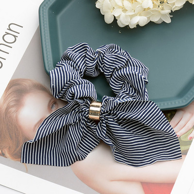 Reducere la modă, accesorii de păr pentru femei, cu imprimeu în dungi, suport pentru coadă de cal din cauciuc elastic, cravate de păr groase, benzi de cauciuc 2020