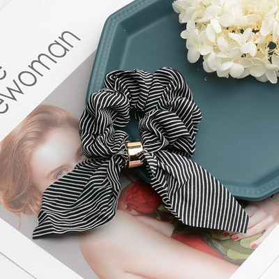 Reducere la modă, accesorii de păr pentru femei, cu imprimeu în dungi, suport pentru coadă de cal din cauciuc elastic, cravate de păr groase, benzi de cauciuc 2020