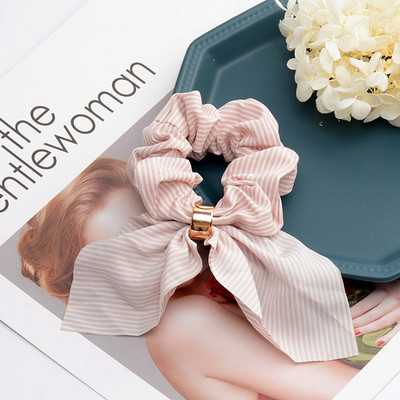 Reducere la modă, accesorii de păr pentru femei, cu imprimeu în dungi, suport pentru coadă de cal din cauciuc elastic, cravate de păr groase, benzi de cauciuc 2020