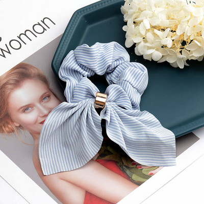 Reducere la modă, accesorii de păr pentru femei, cu imprimeu în dungi, suport pentru coadă de cal din cauciuc elastic, cravate de păr groase, benzi de cauciuc 2020