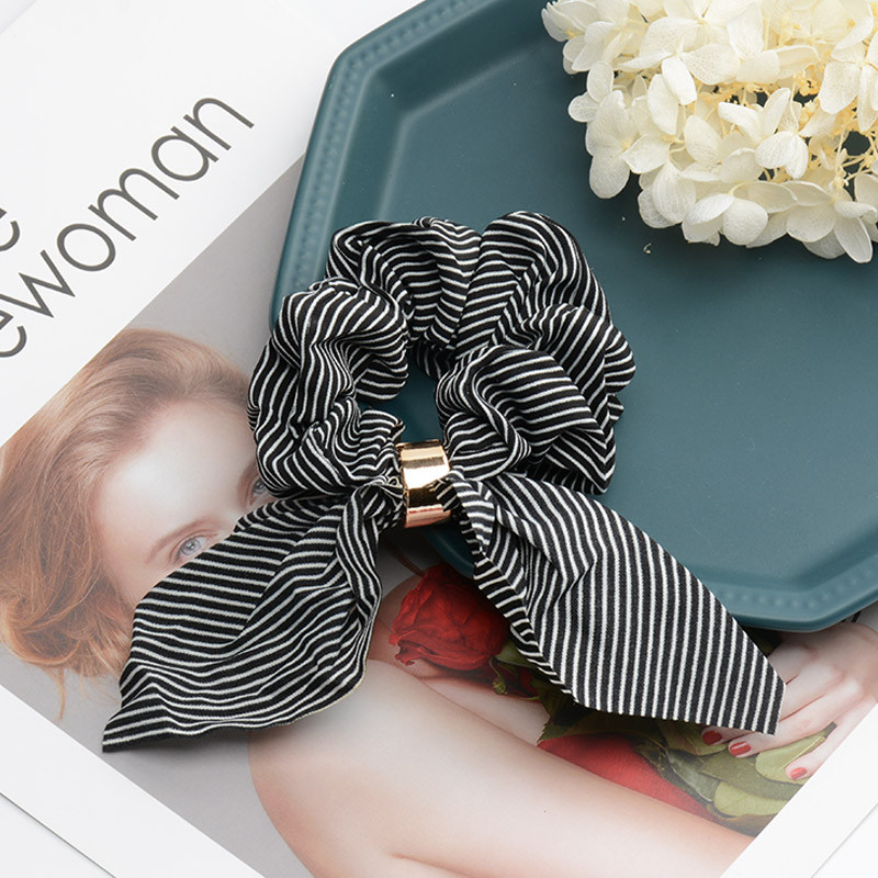 Reducere la modă, accesorii de păr pentru femei, cu imprimeu în dungi, suport pentru coadă de cal din cauciuc elastic, cravate de păr groase, benzi de cauciuc 2020