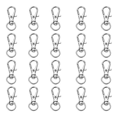 20 vnt nerūdijančio plieno raktų pakabukai, pasukami raktų pakabukai, pasukami omarų pakabukai, metaliniai raktų pakabukai, skirti krepšio žavesiui.
