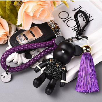 Χειροποίητο DIY Craft Rhinestone Bomgom Tassels Cartoon Popobe Gloomy Bear Μπρελόκ Χαριτωμένο τσαντάκι Charm Holder Cartoon Resin Keychain