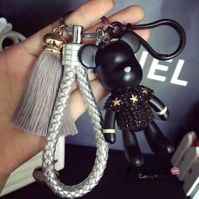 Artizanat manual DIY cu stras Bomgom ciucuri Cartoon Popobe Gloomy Bear Breloc drăguț geantă Charm Holder Cartoon rășină breloc