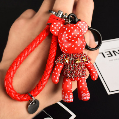 Artizanat manual DIY cu stras Bomgom ciucuri Cartoon Popobe Gloomy Bear Breloc drăguț geantă Charm Holder Cartoon rășină breloc