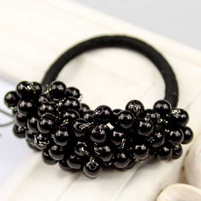 Scrunchie elegant pentru femei, la modă, cu perle de imitație, suport pentru coadă de cal, benzi elastice de păr pentru fete, accesorii pentru păr, frânghie