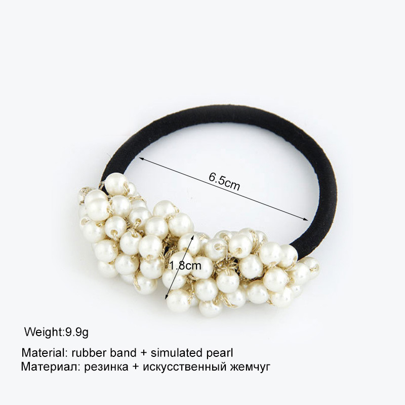 Scrunchie elegant pentru femei, la modă, cu perle de imitație, suport pentru coadă de cal, benzi elastice de păr pentru fete, accesorii pentru păr, frânghie