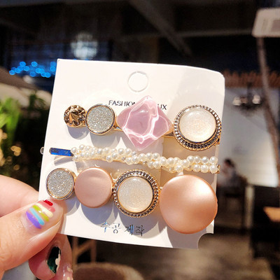 1 set de accesorii de păr pentru femei, suport elastic pentru coadă de cal, benzi de cauciuc pentru copii, barete de perle simulate pentru fete, cleme de păr 2020